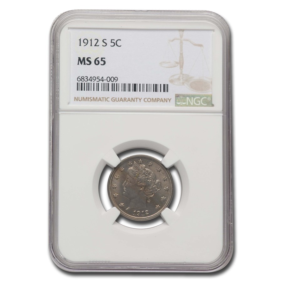 1912-S Liberty Head V Nickel MS-65 NGC
