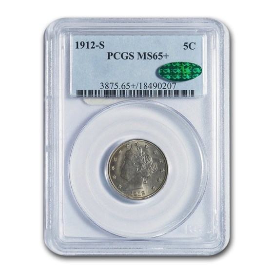 1912-S Liberty Head V Nickel MS-65+ PCGS CAC 1912-S Liberty Head V Nickel MS-65+ PCGS CAC