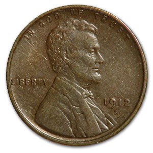 1912-S Lincoln Cent AU
