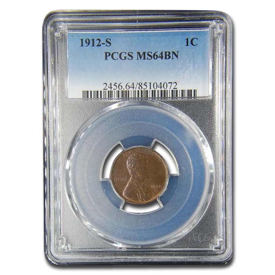 1912-S Lincoln Cent MS-64 PCGS (Brown)