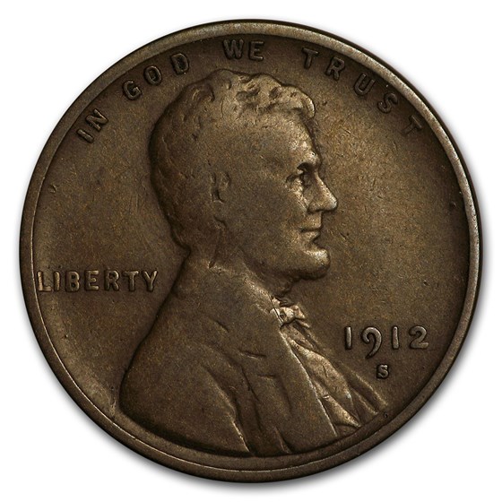 1912-S Lincoln Cent VG