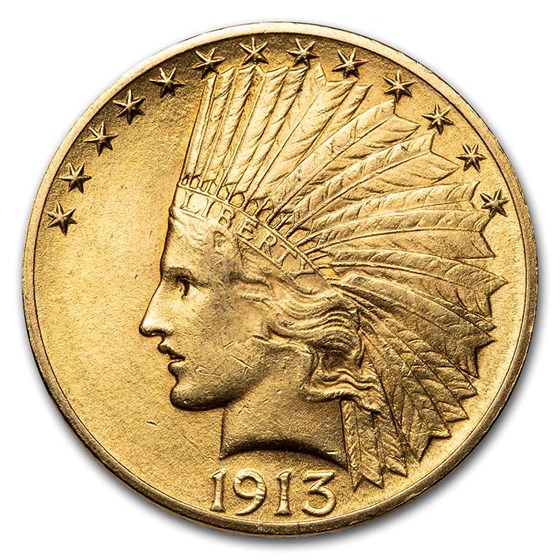 1913 $10 Indian Gold Eagle AU
