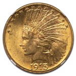 1913 $10 Indian Gold Eagle MS-63 NGC