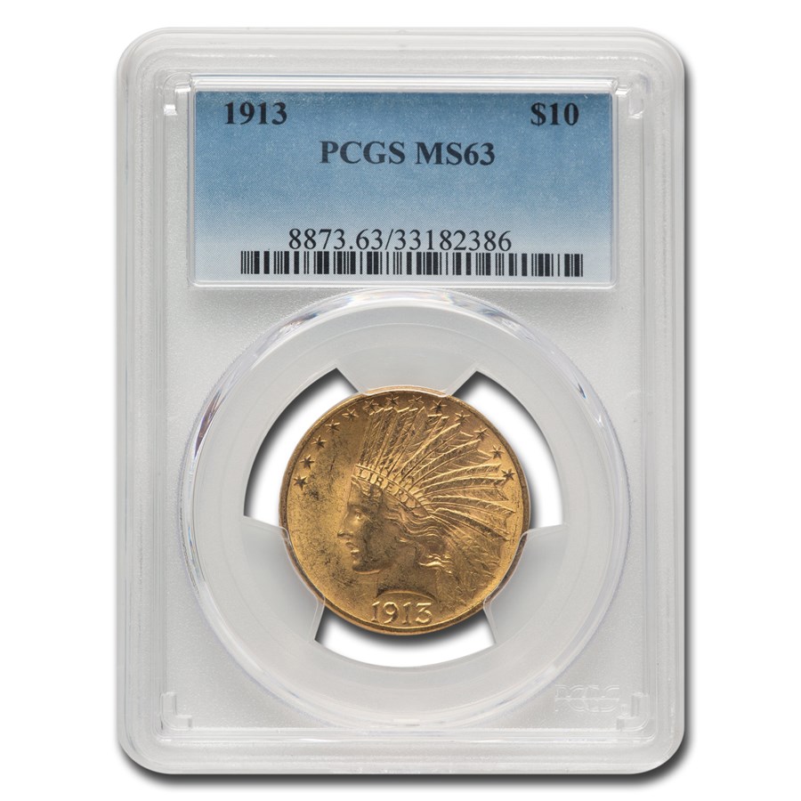 1913 $10 Indian Gold Eagle MS-63 PCGS