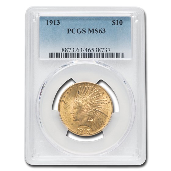 1913 $10 Indian Gold Eagle MS-63 PCGS