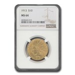 1913 $10 Indian Gold Eagle MS-64 NGC