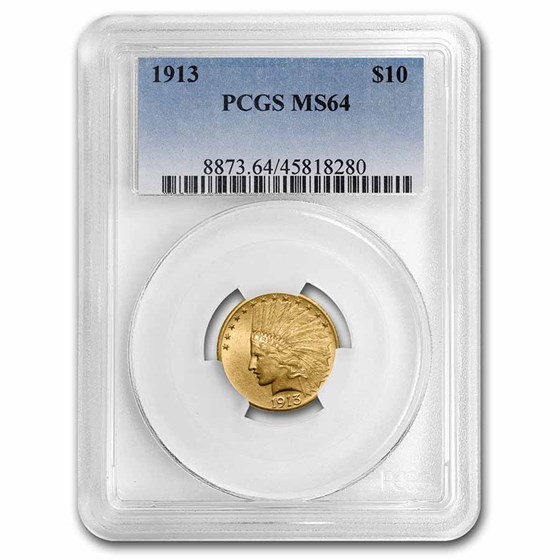 1913 $10 Indian Gold Eagle MS-64 PCGS