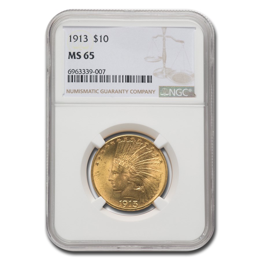 1913 $10 Indian Gold Eagle MS-65 NGC