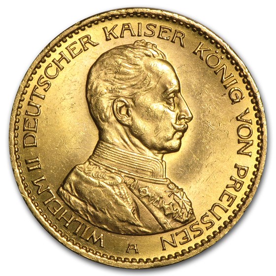 1913-1914 Germany Gold 20 Marks Prussia Uniform Bust BU 1913-1914 Germany Gold 20 Marks Prussia Uniform Bust BU