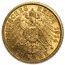 1913-1914 Germany Gold 20 Marks Prussia Uniform Bust BU