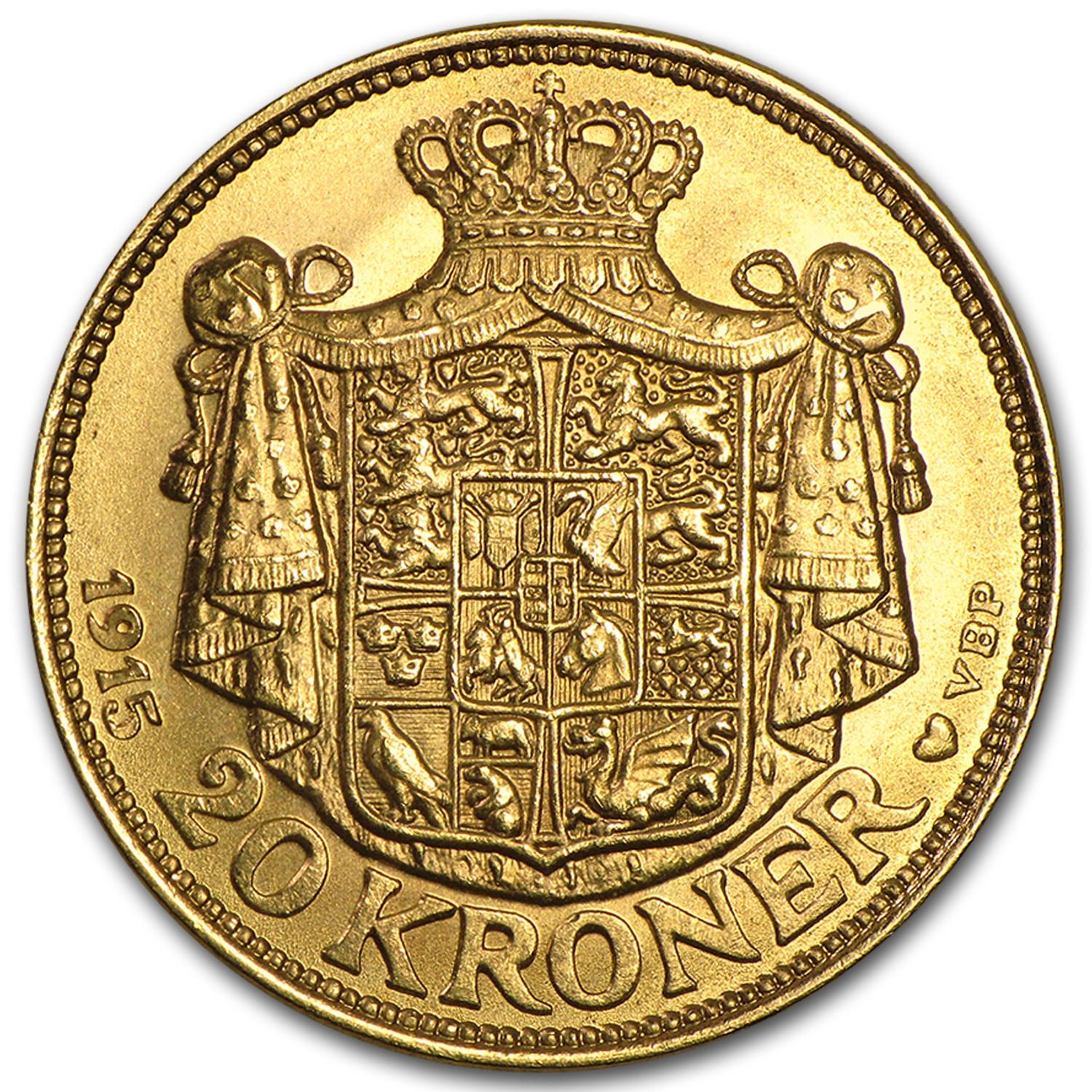 Buy 1913-1917 Denmark Gold 20 Kroner Christian X BU | APMEX
