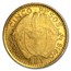 1913-1919 Colombia Gold 5 Pesos Native Chiseling Rock Avg Circ