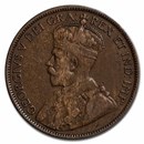 1913-1936 Newfoundland Large Cent George V Avg Circ