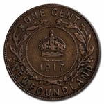1913-1936 Newfoundland Large Cent George V Avg Circ