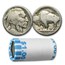 1913-1938 Buffalo Nickels 20-Coin Roll (No Dates)