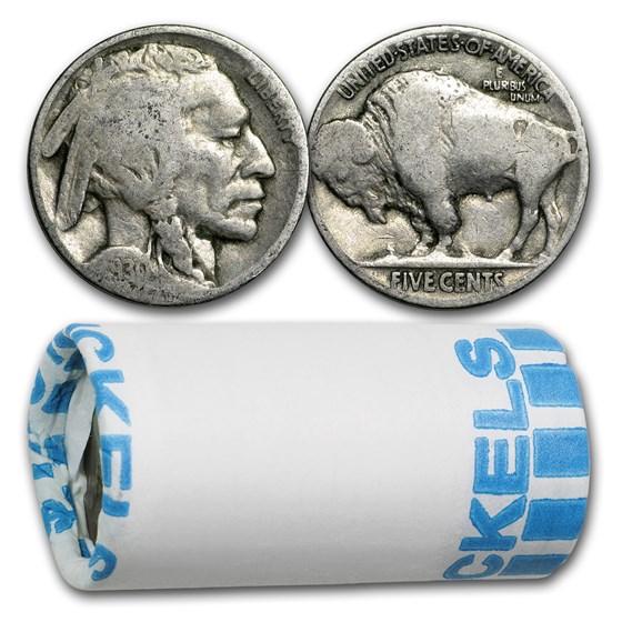 1913-1938 Buffalo Nickels 20-Coin Roll (Partial Dates) 1913-1938 Buffalo Nickels 20-Coin Roll (Partial Dates)