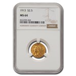 1913 $2.5 Indian Gold Quarter Eagle MS-64 NGC