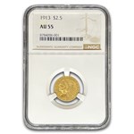 1913 $2.50 Indian Gold Quarter Eagle AU-55 NGC