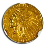 1913 $2.50 Indian Gold Quarter Eagle AU-58 NGC