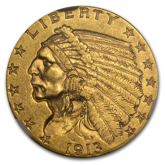 1913 $2.50 Indian Gold Quarter Eagle AU-58 NGC 1913 $2.50 Indian Gold Quarter Eagle AU-58 NGC