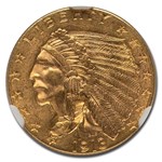 1913 $2.50 Indian Gold Quarter Eagle MS-62 NGC
