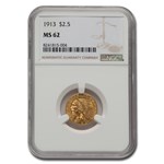1913 $2.50 Indian Gold Quarter Eagle MS-62 NGC