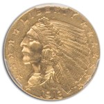 1913 $2.50 Indian Gold Quarter Eagle MS-62 PCGS