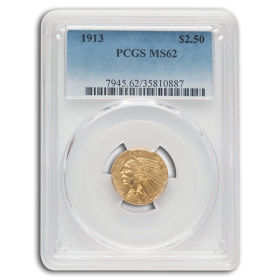 1913 $2.50 Indian Gold Quarter Eagle MS-62 PCGS