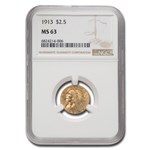 1913 $2.50 Indian Gold Quarter Eagle MS-63 NGC