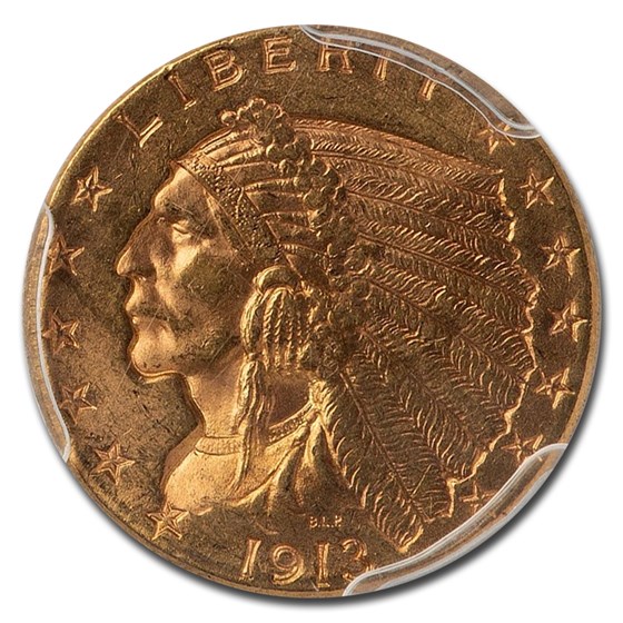 1913 $2.50 Indian Gold Quarter Eagle MS-63 PCGS 1913 $2.50 Indian Gold Quarter Eagle MS-63 PCGS