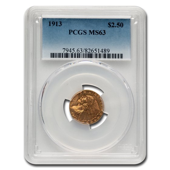 1913 $2.50 Indian Gold Quarter Eagle MS-63 PCGS 1913 $2.50 Indian Gold Quarter Eagle MS-63 PCGS