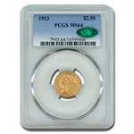 1913 $2.50 Indian Gold Quarter Eagle MS-64 PCGS CAC
