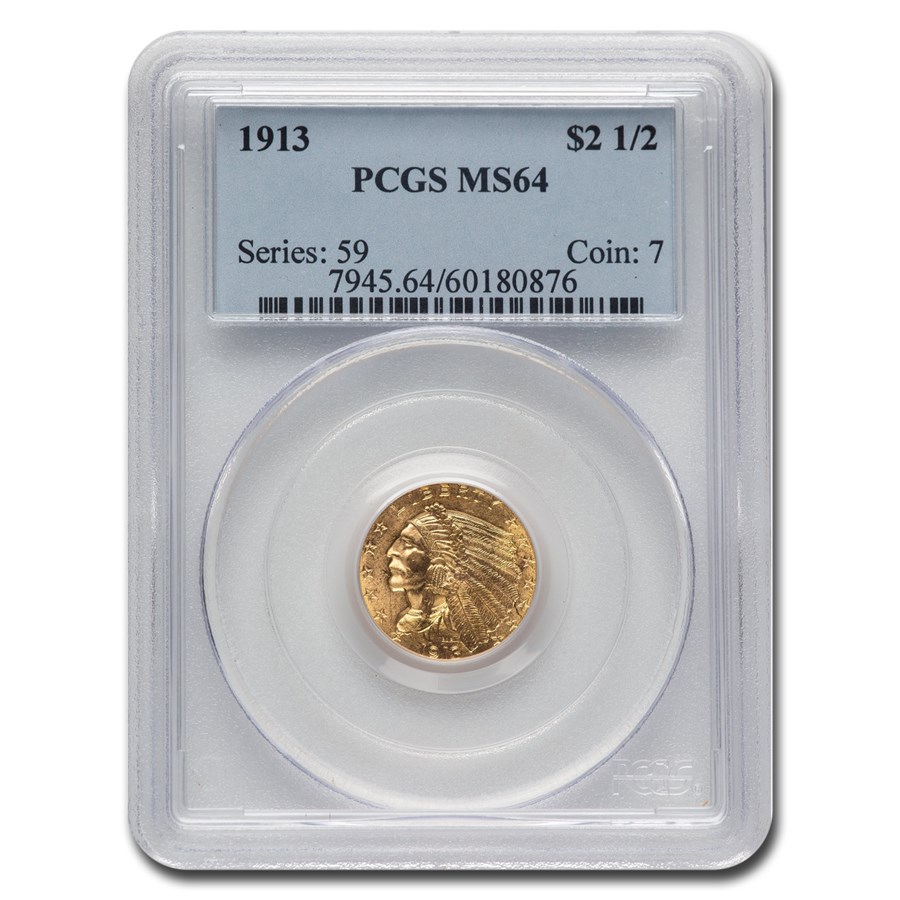 1913 $2.50 Indian Gold Quarter Eagle MS-64 PCGS