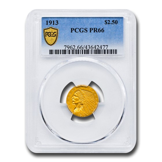 1913 $2.50 Indian Gold Quarter Eagle PR-66 PCGS 1913 $2.50 Indian Gold Quarter Eagle PR-66 PCGS