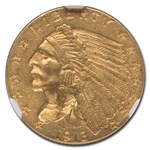 1913 $2.50 Indian Head Gold Quarter Eagle MS-62 NGC