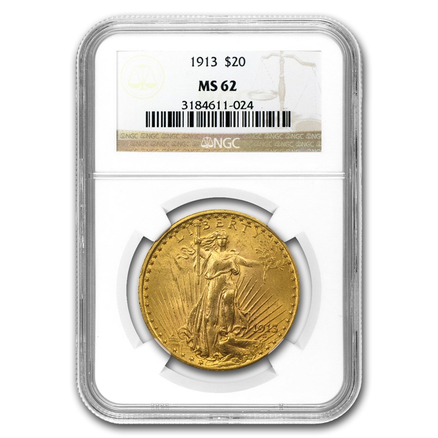 Buy 1913 $20 Saint-Gaudens Gold Double Eagle MS-62 NGC | APMEX