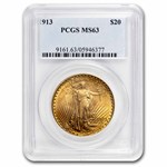 1913 $20 St Gaudens Gold Double Eagle MS-63 PCGS
