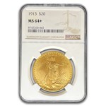 1913 $20 St Gaudens Gold Double Eagle MS-64+ NGC