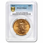 1913 $20 St Gaudens Gold Double Eagle MS-64 PCGS