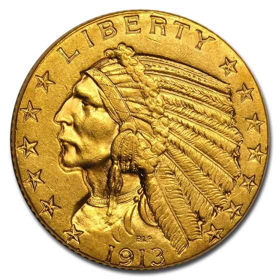 1913 $5 Indian Gold Half Eagle AU 1913 $5 Indian Gold Half Eagle AU