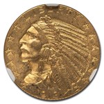 1913 $5 Indian Gold Half Eagle MS-62 NGC