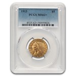 1913 $5 Indian Gold Half Eagle MS-62+ PCGS