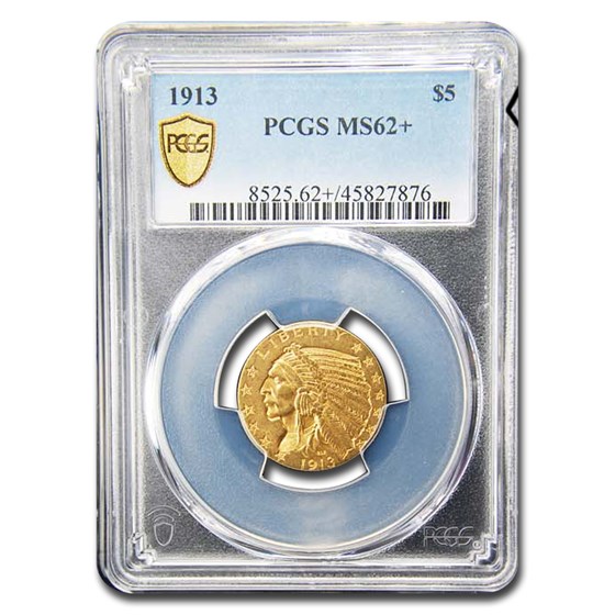 1913 $5 Indian Gold Half Eagle MS-62+ PCGS