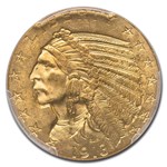 1913 $5 Indian Gold Half Eagle MS-63 PCGS CAC