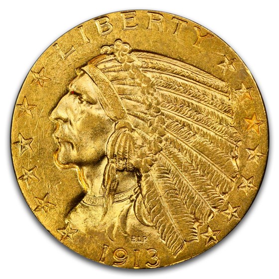 1913 $5 Indian Gold Half Eagle MS-63 PCGS
