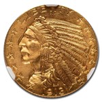 1913 $5 Indian Gold Half Eagle MS-64 NGC