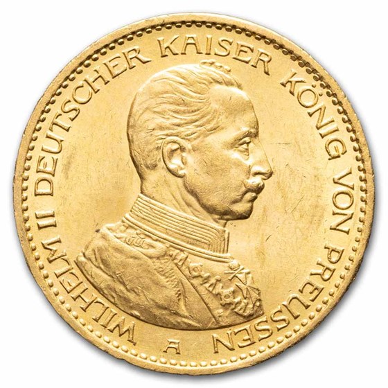 1913-A German Empire Prussia Gold 20 Marks Jubilee Bust BU 1913-A German Empire Prussia Gold 20 Marks Jubilee Bust BU
