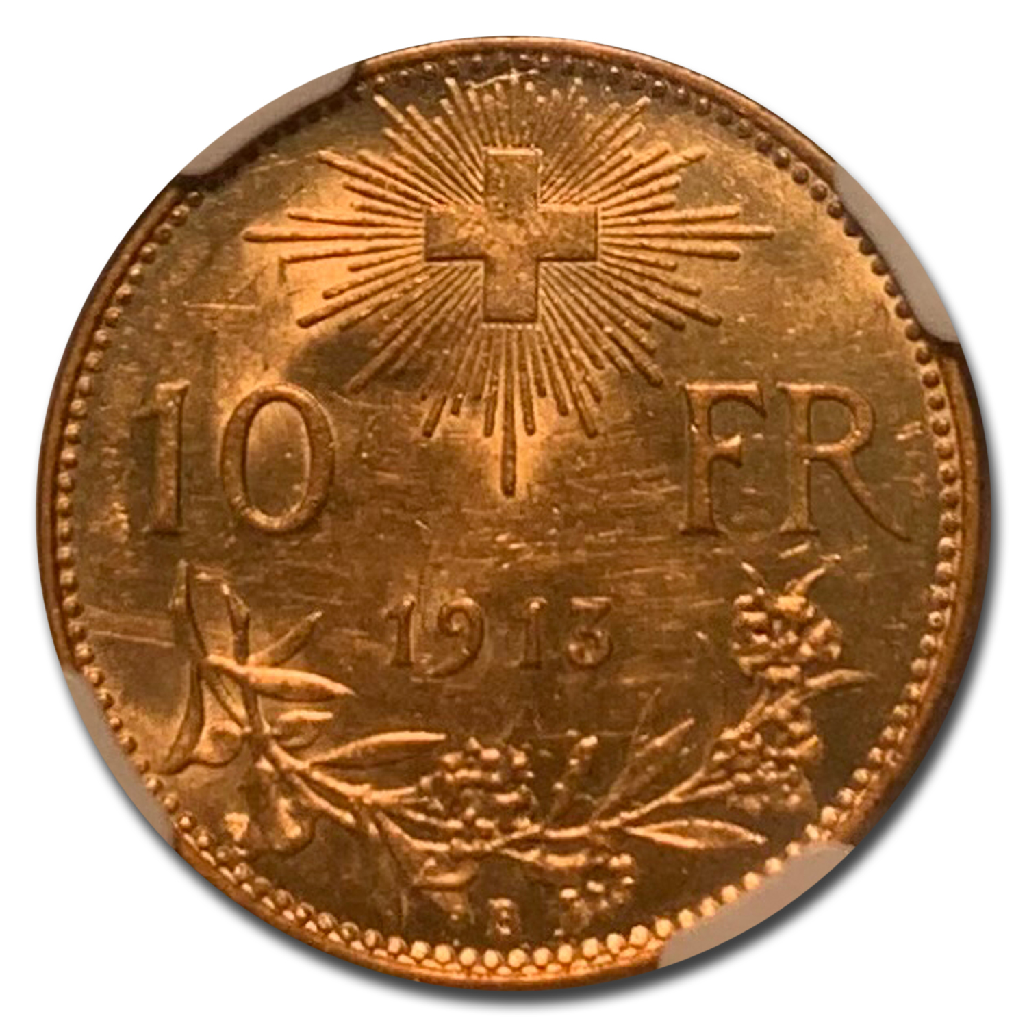 Buy 1913-B Swiss Gold 10 Francs Helvetia AU-55 | APMEX