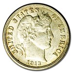1913 Barber Dime BU