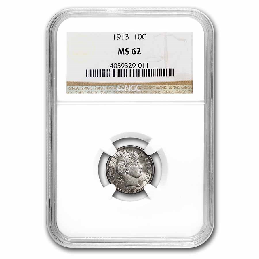 1913 Barber Dime MS-62 NGC